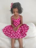 Pure cotton block printed girls summer frock | Aruvo