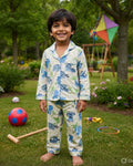 SnugBug Fat Elephant print Purple full sleeve night suit set