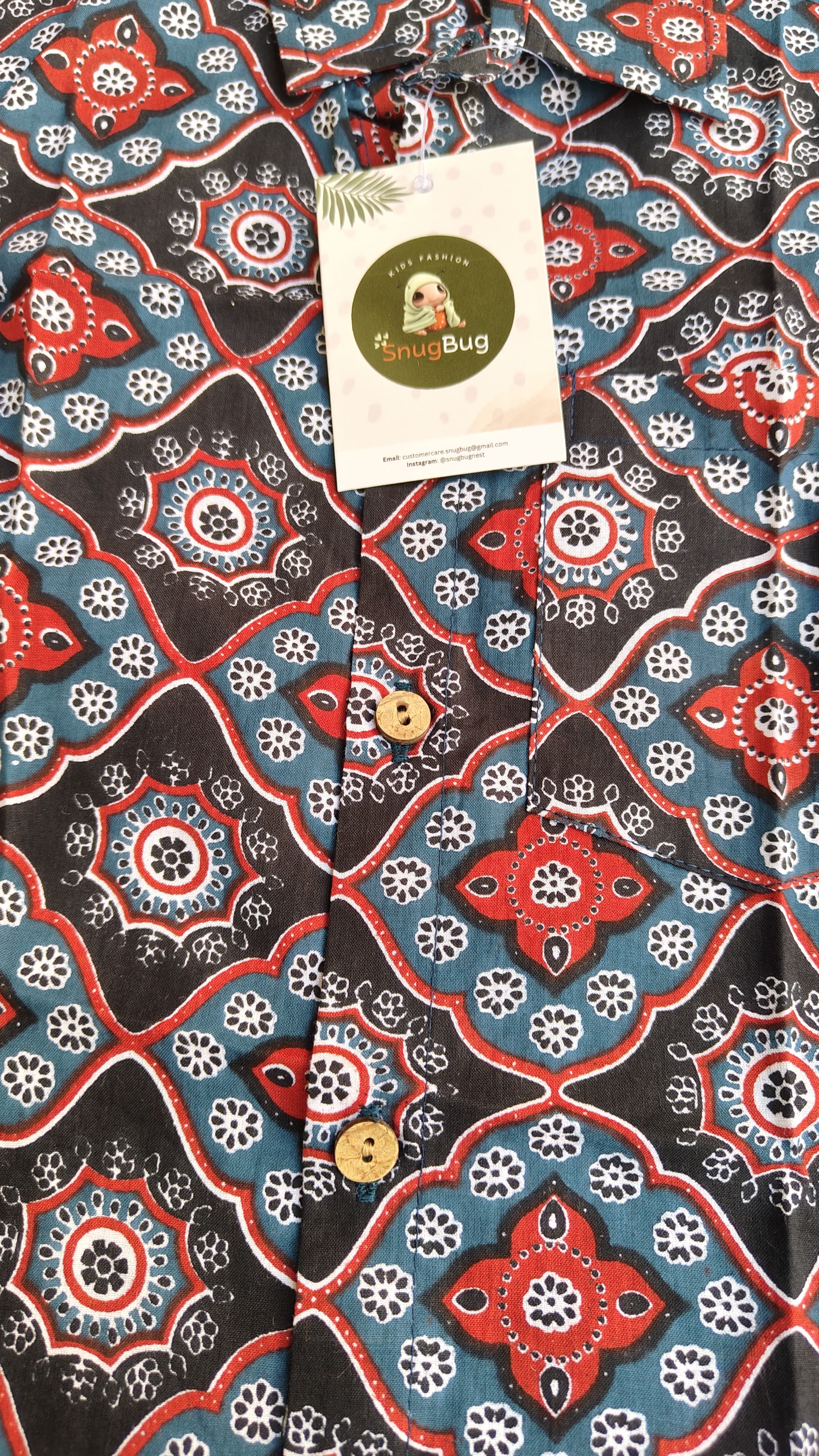 Boys Jaipuri Print Half Sleeve Cotton Shirt | Aruvo