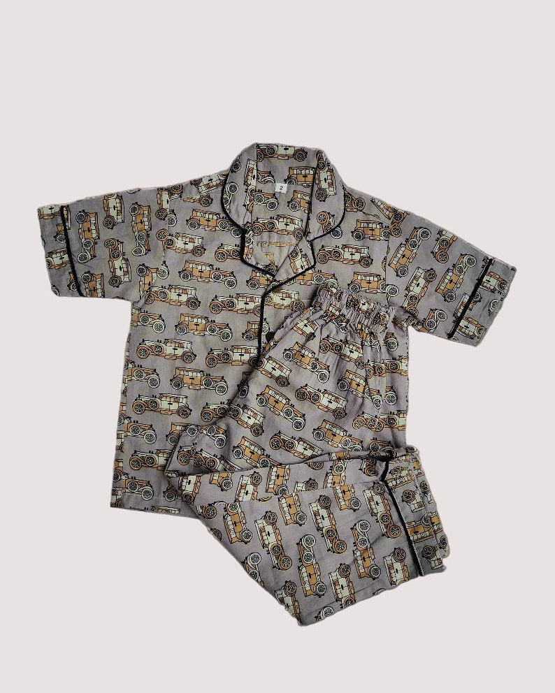 Kids Smmer Hanlf Sleeve Cotton Night Suit for Girls and Boys