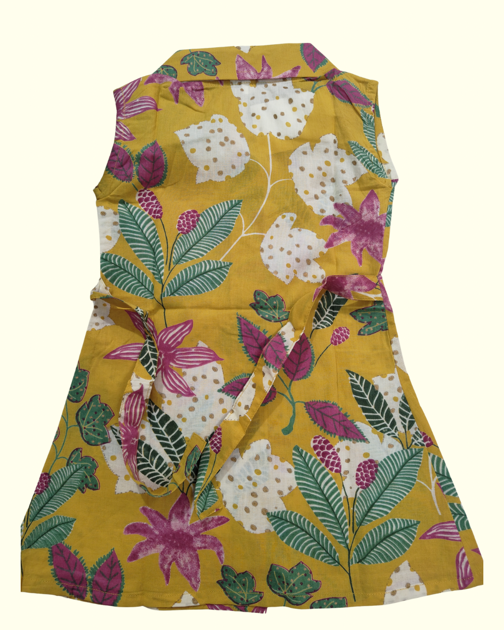 SnugBug Pure cotton Yellow Floral Dress